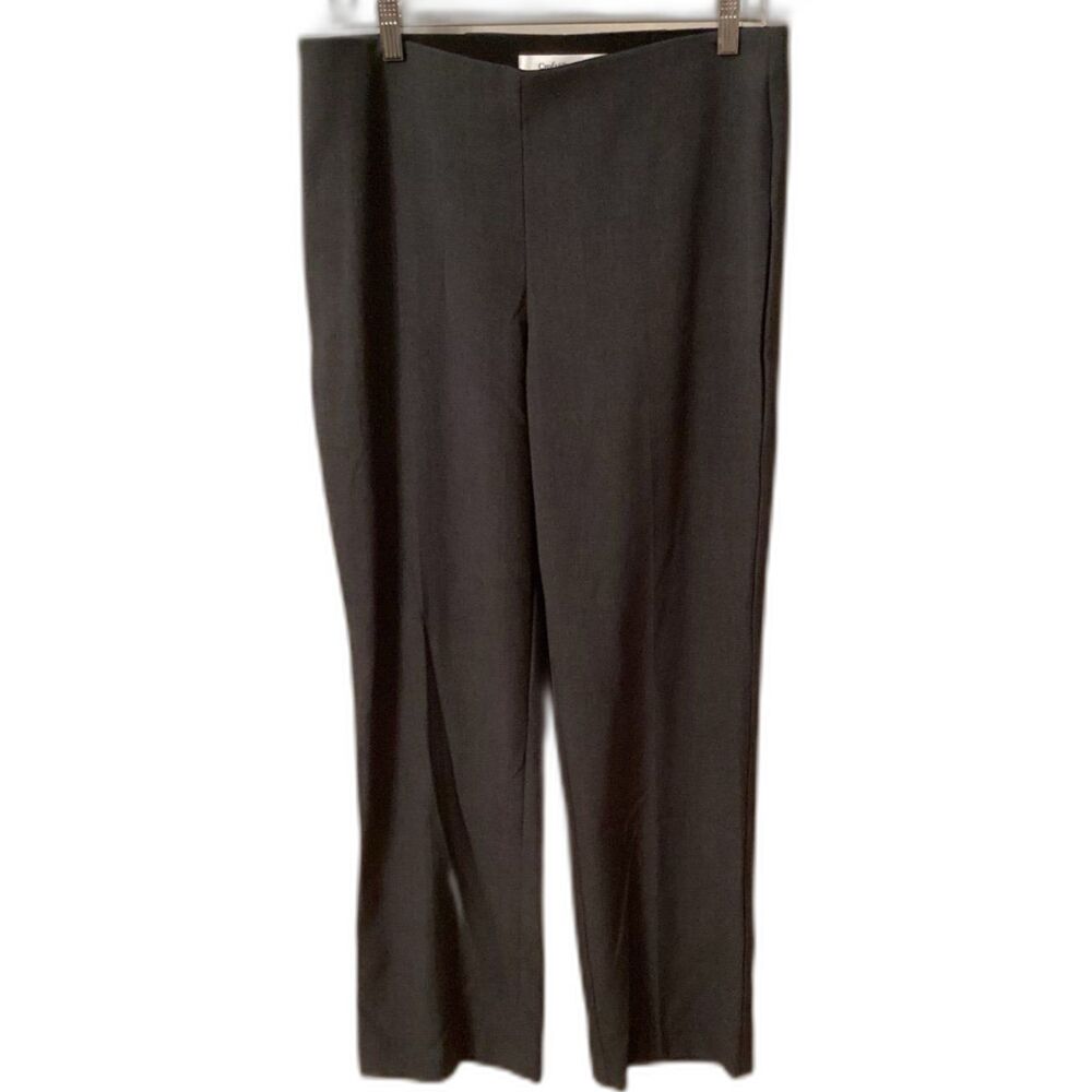 Croft & Barrow size 8 gray elastic pull on pants straight leg stretch